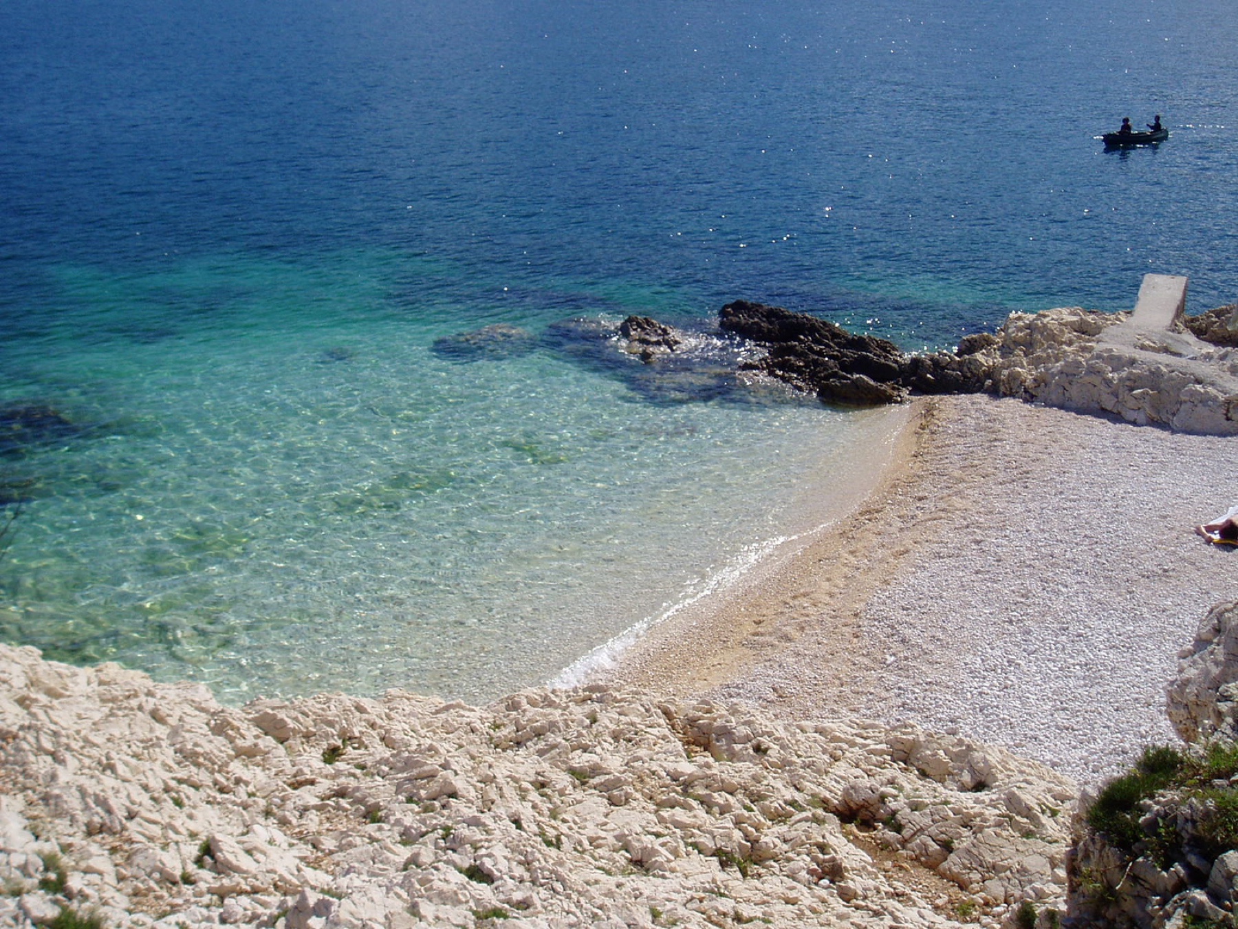 Rabac shoreline with developed beaches and promenade Rabac shoreline with developed beaches and promenade