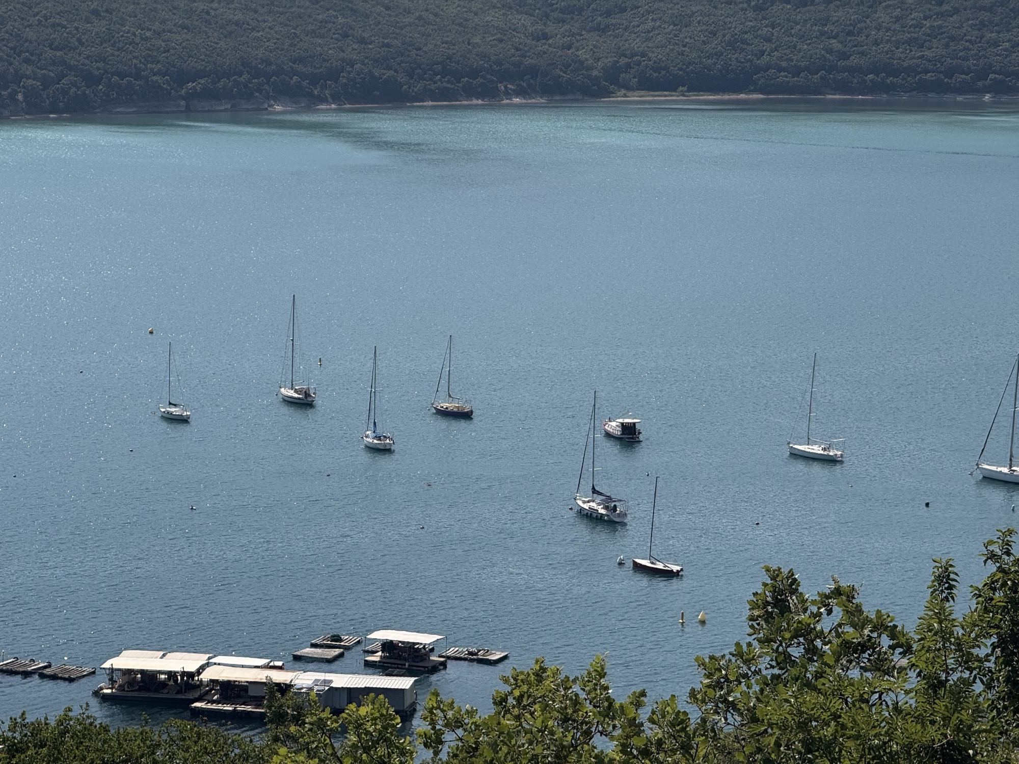 Fishing boats and waterfront houses at Trget Fishing boats and waterfront houses at Trget