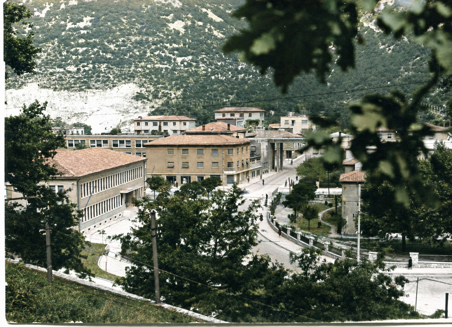 Colorized archival panorama of Raša in the socialist period Colorized archival panorama of Raša in the socialist period