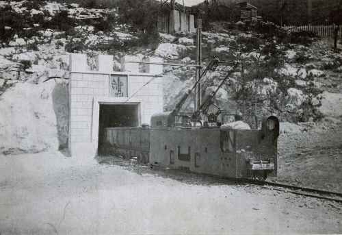 Raša pit portal in 1928 Stone portal of the Raša pit shortly after its opening in 1928