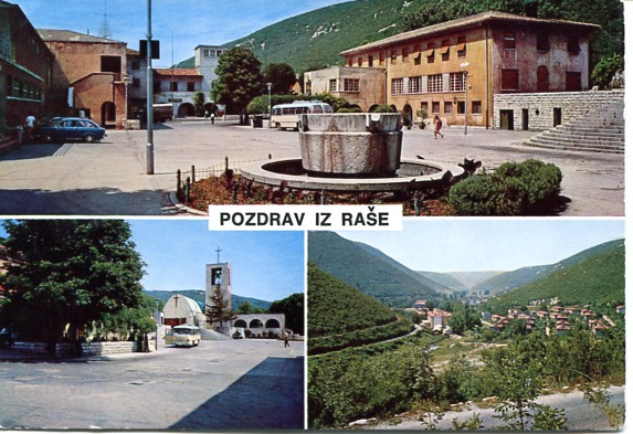 Raša postcard from the late 1960s Late 1960s postcard of Raša during the socialist era
