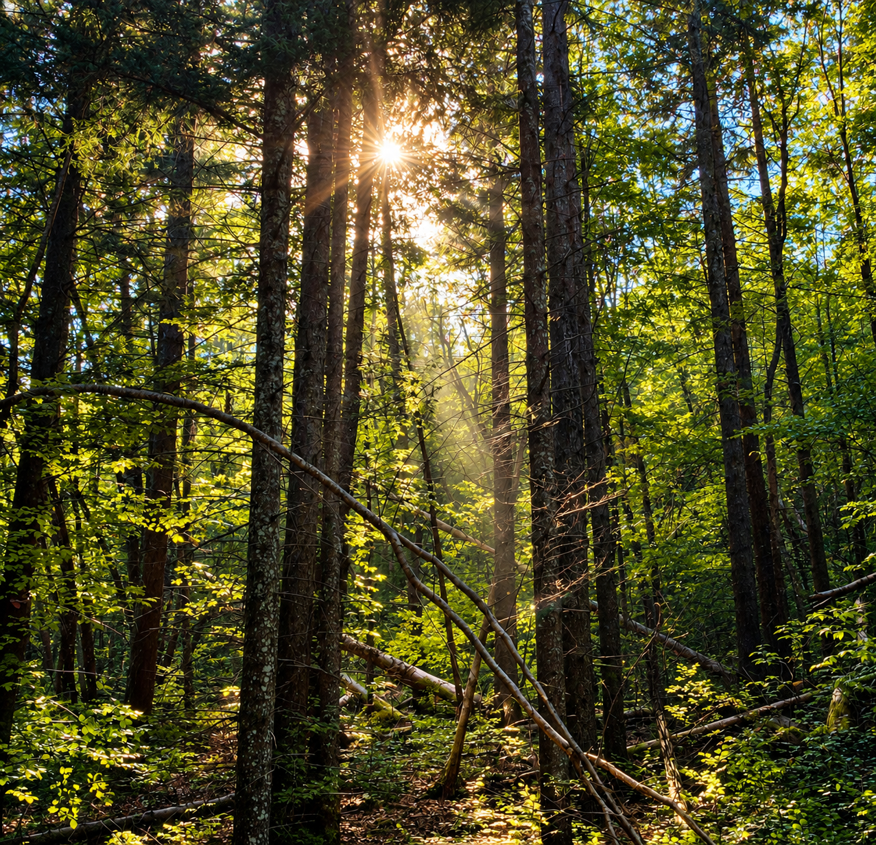 Sunlight filtering through the trees on Učka Sunlight filtering through the trees on Učka