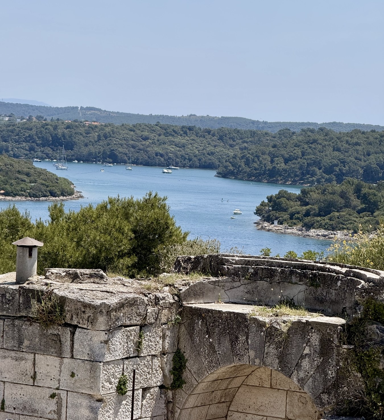 The sea outside is the final destination of conservation work Adriatic Sea viewed from the historic fortifications at Aquarium Pula